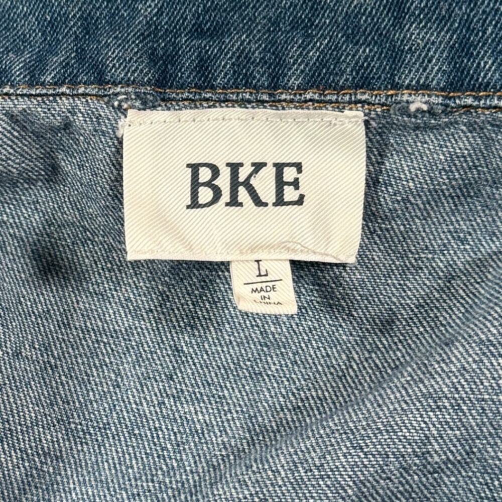 BKE Plaid and Denim Trucker Jacket Brushed Wool Blend Size Large - Picture 6 of 10